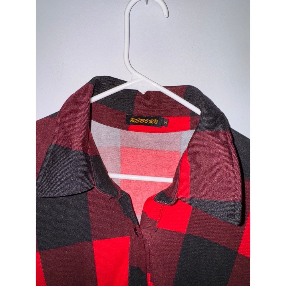 Reborn Women's Black &‎ Red Plaid Duster Maxi Dress - Picture 2 of 10